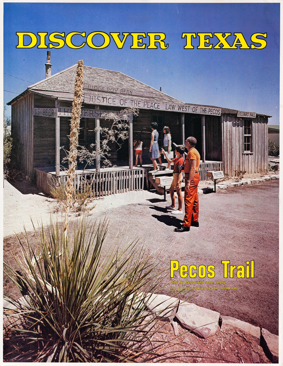 Discover Texas Pecos Trail Original Travel Poster