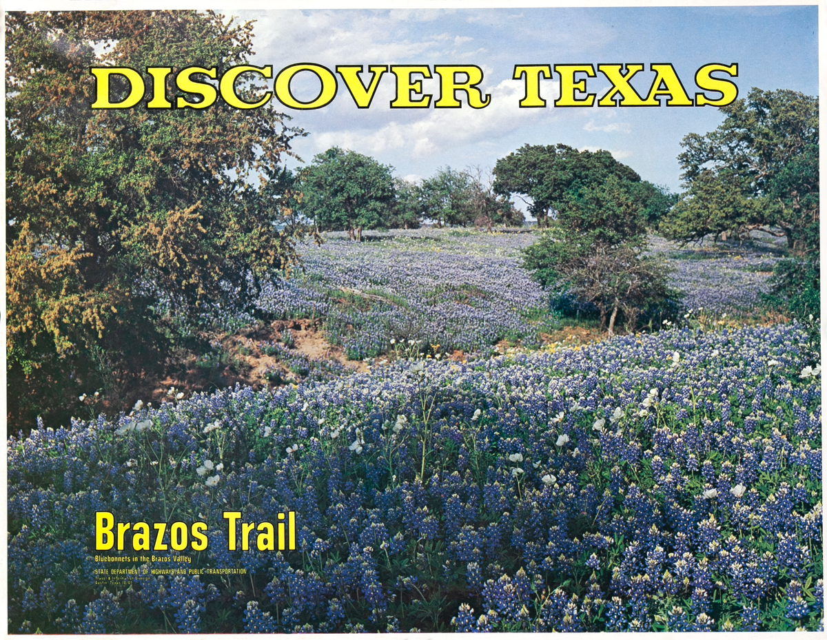 Discover Texas Brazos Trail Original Travel Poster