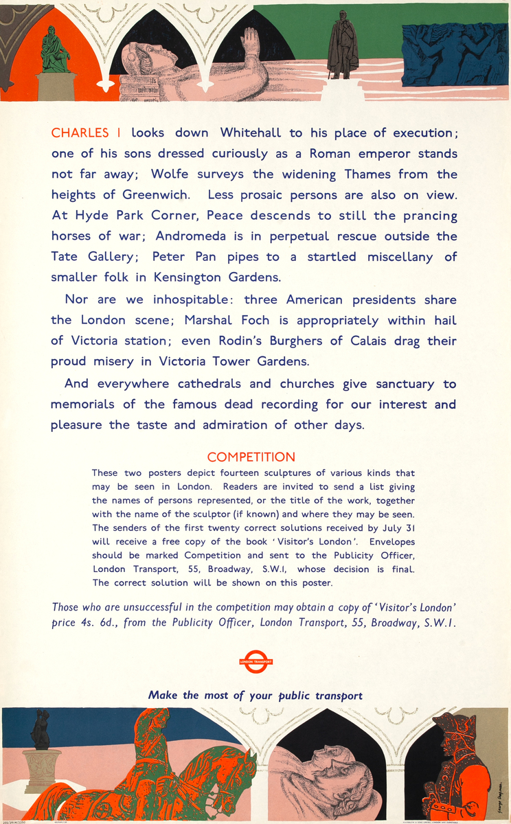 London Underground Charles I Original British Travel Poster