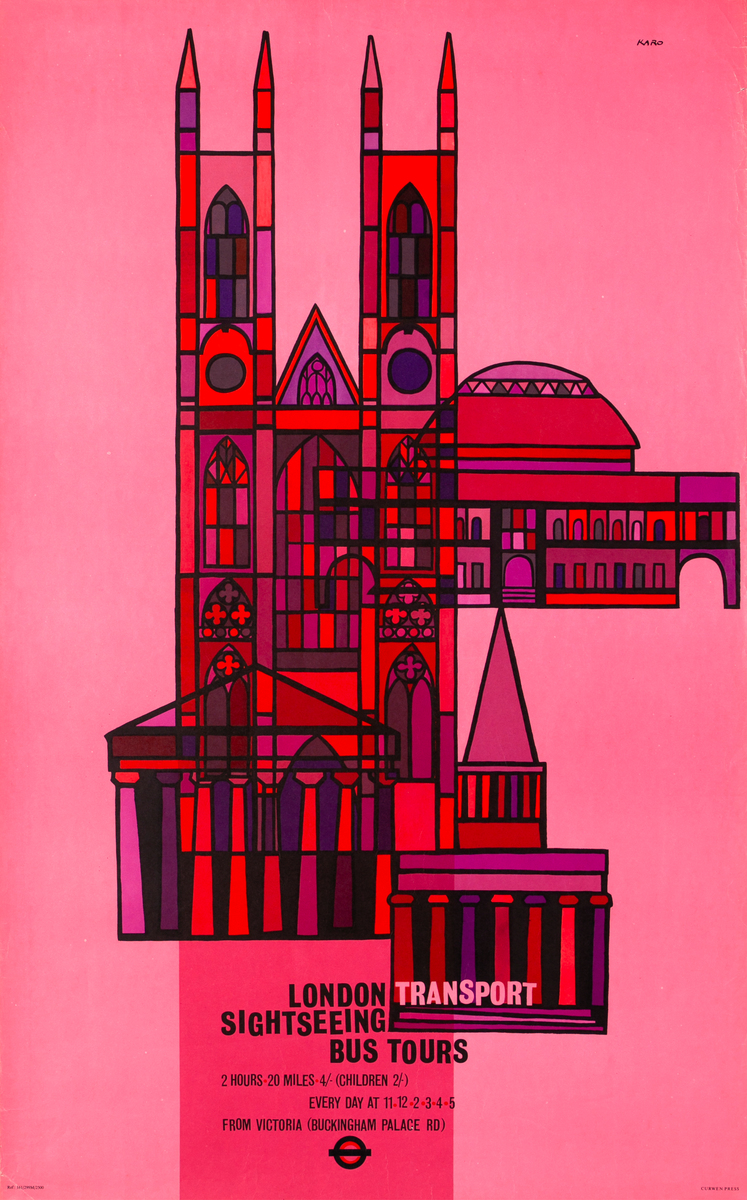 London Underground London Transport Sightseeing Bus Tours Original British Travel Poster