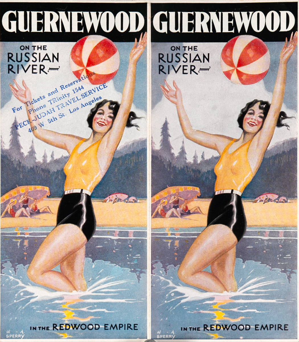 Guernewood on the Russian River Original California Travel Brochure