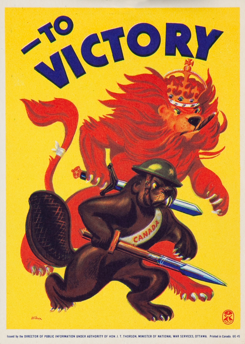 To Victory Original WWII Canadian Poster