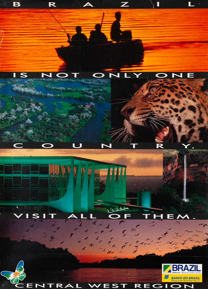Brazil is Not Only One Country Visit All of Them Original South America Travel Poster