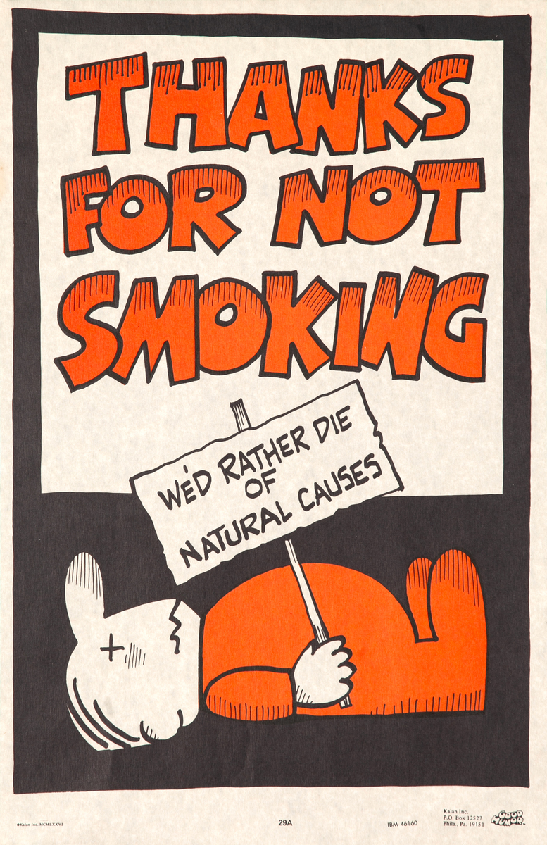 Comic Good Humor Poster - Thanks for Not Smoking 