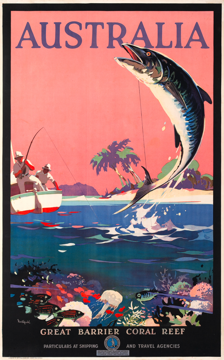 Australia Great Barrier Coral Reef Original Travel Poster