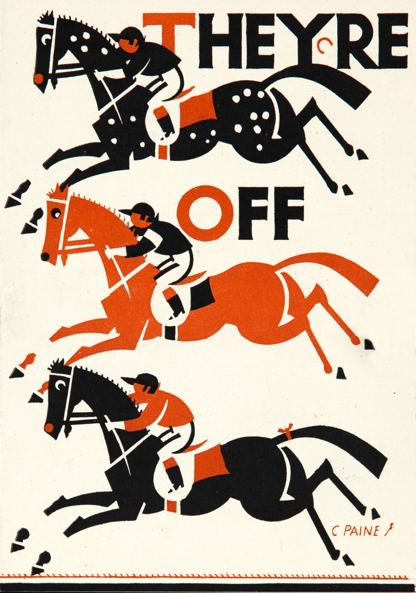 They're Off Original RMSP Horse Racing Card