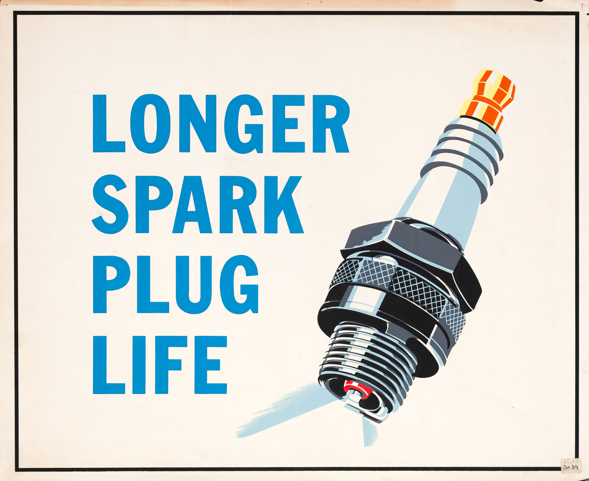 Longer Spark Plug Life Original Gas Station Poster
