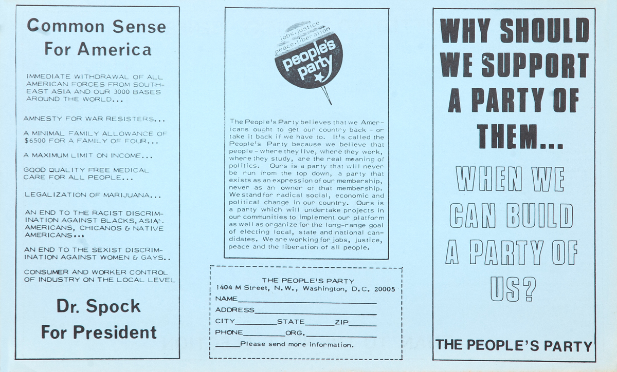 Why Should We Support a Party of Them When We Can Build a Party of Us? Original People's Party Brochure
