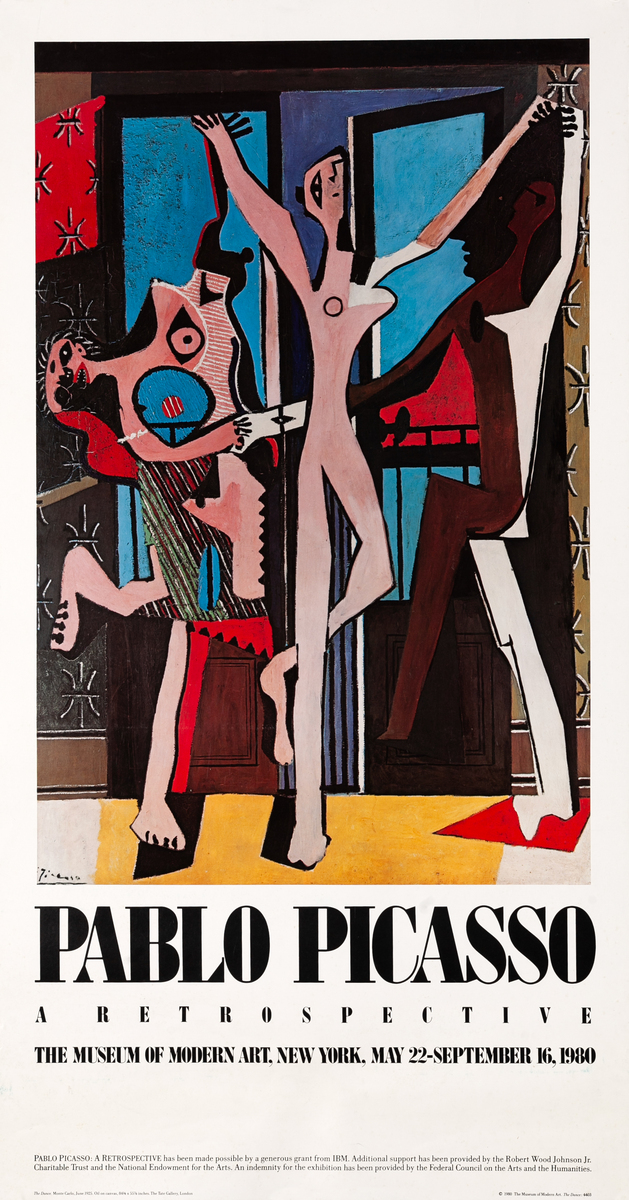 Pablo Picasso A Retrospective Original Museum of Modern Art New York Exhibition Poster