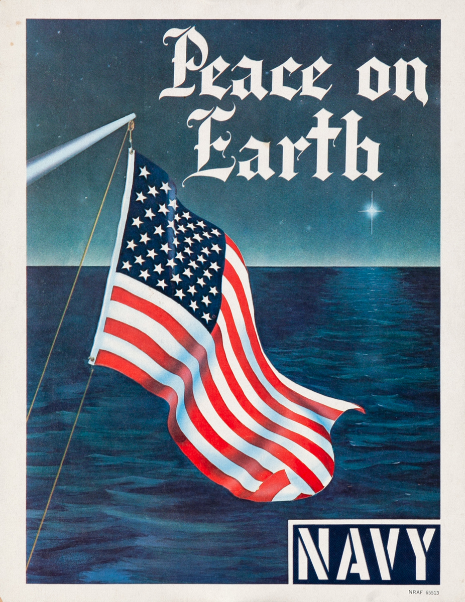 Peace on Earth Navy Original Vietnam War Christmas Recruting Poster