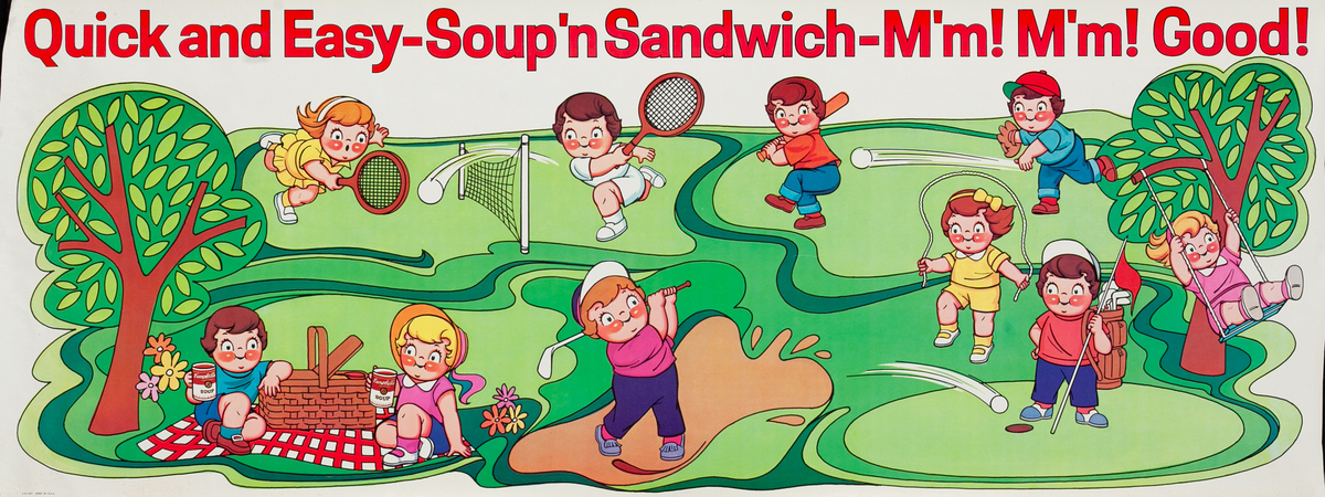 Quick and Easy - Soup'n Sandwich - M'm! M'm! Good! Original Campbells Advertising Poster