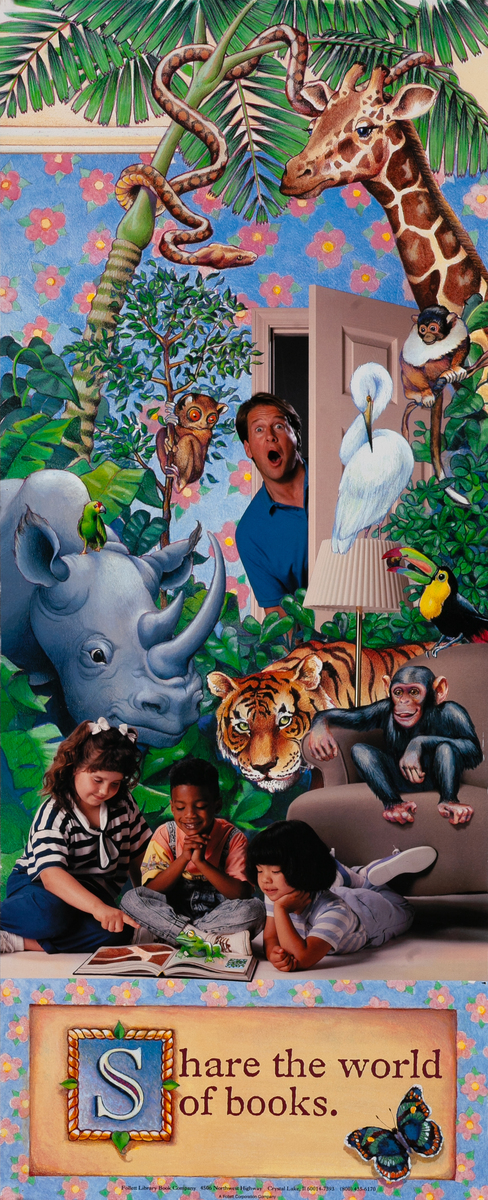 Share the World of Books Original Children's Book Poster 