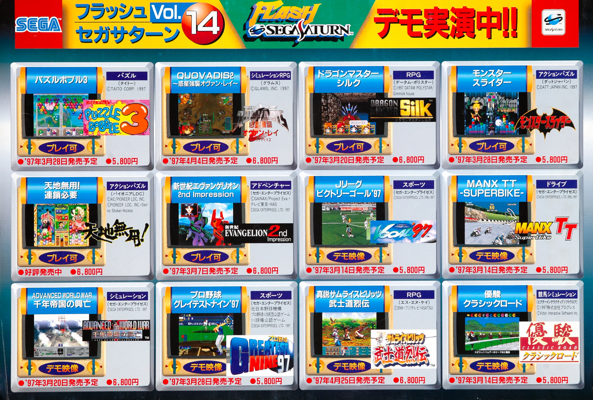 Flash Sega Saturn Vol. 14  Japanese Video Game Anime Poster