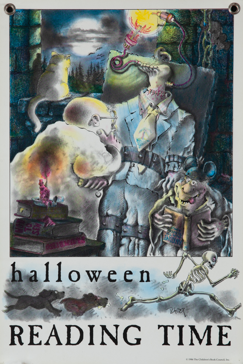 Halloween Reading Time Original Children's Book Council Poster