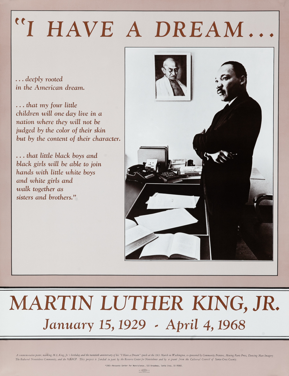 Martin Luther King, Jr. I Have a Dream Original Memorial Poster