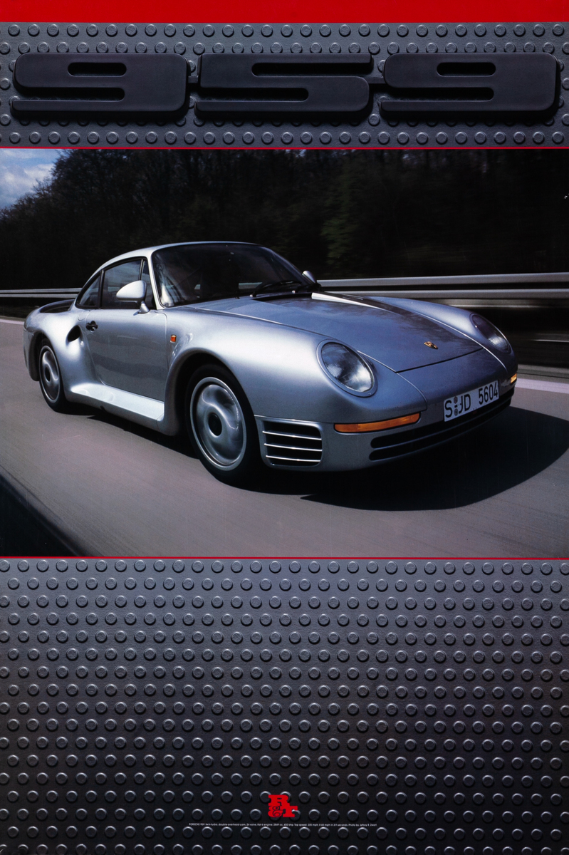 Porsche 959 Original Road and Track (R&T) Sports Car Poster