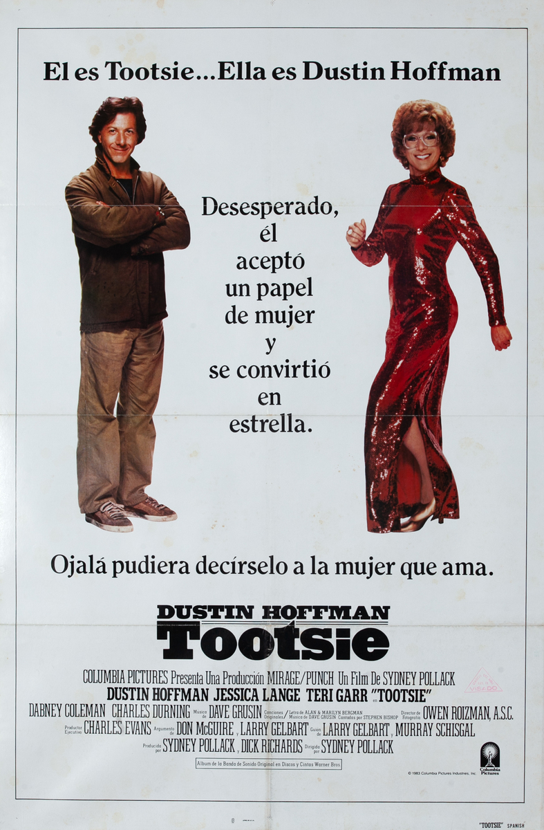 Tootsie Spanish Language 1 sh Movie Poster - Dustin Hoffman in drag