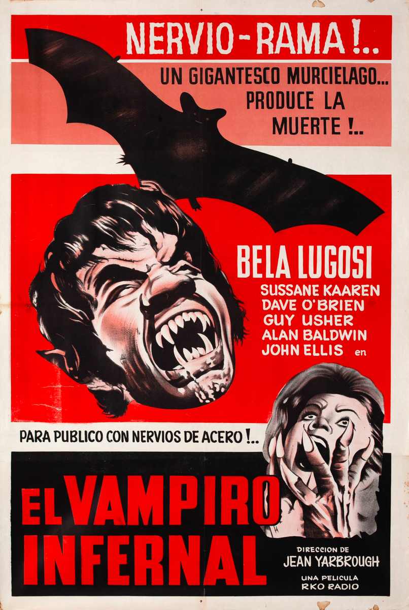 Devil Bat -  El Vampiro Infernal Original Argentinian Horror Movie Poster