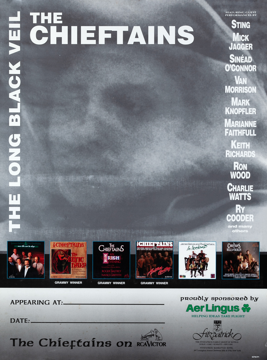 The Chieftans The Long Black Veil Original Album Poster