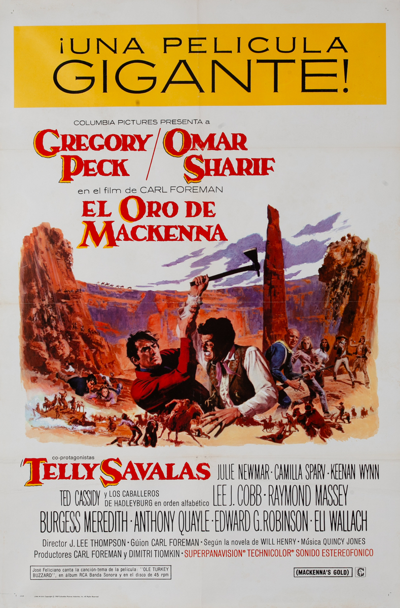 Mackenna's Gold Spanish 1 Sheet Movie Poster Uni Pelicula Gigante