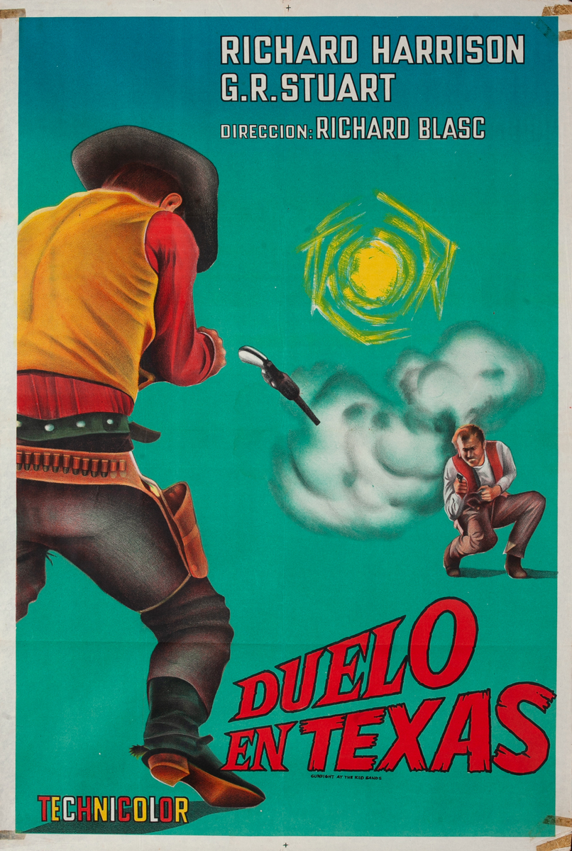 Gunfight in the Red Sands Argentinean cool spaghetti western art of cowboys duelling!
