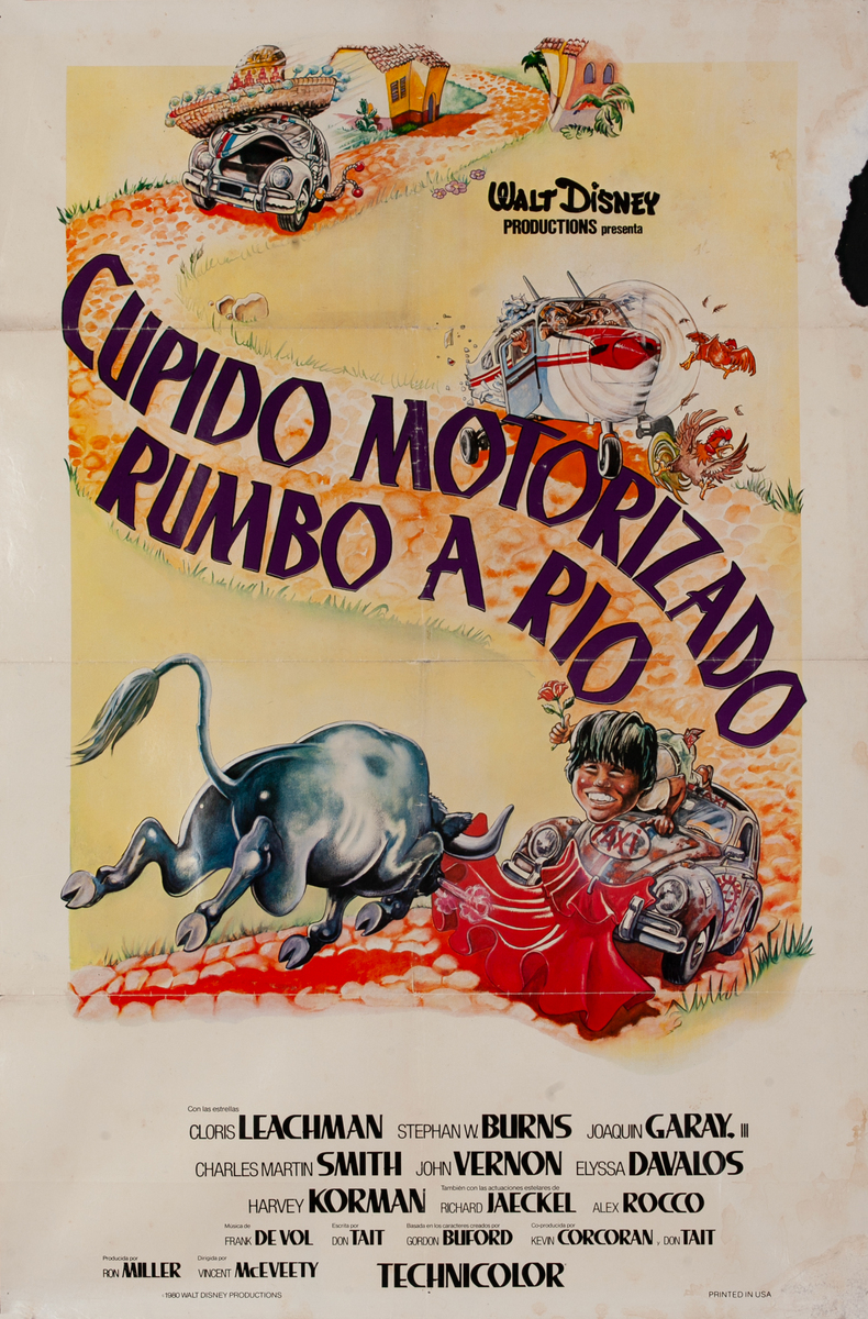 Herbie Goes Bananas Walt Disney Productions Cupido Motorizado Rumbo A Rio Spanish Movie Poster