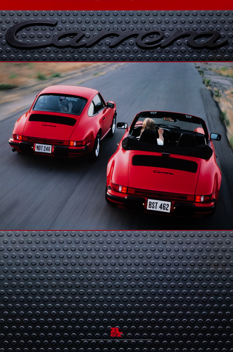 Porsche Carrera Original Road and Track (R&T) Sports Car Poster