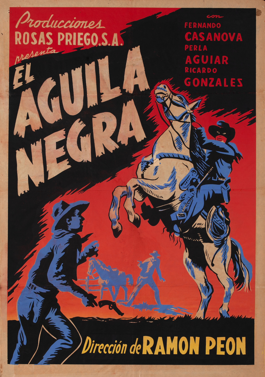 El Aguila Negra - The Black Eagle Argentinean Wester Movie Poster 