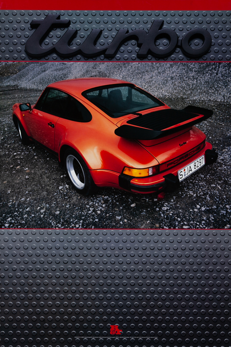 Porsche 911 Turbo Original Road and Track (R&T) Sports Car Poster