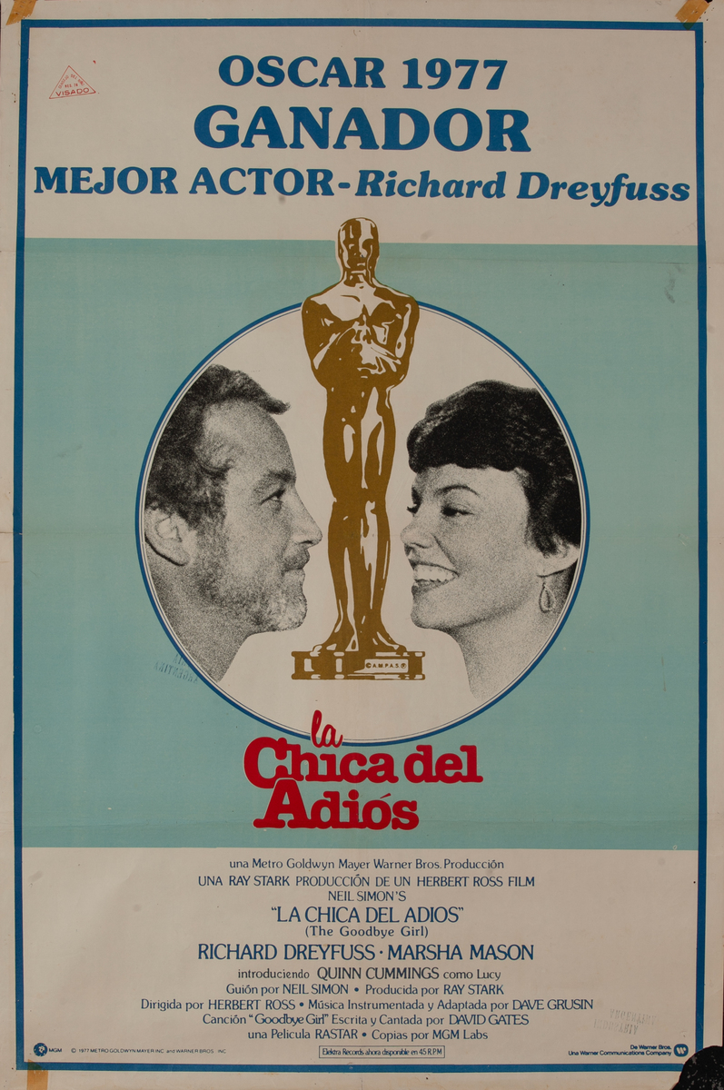 The Goodbye Girl Spanish 1 Sheet Movie Poster Academy Award