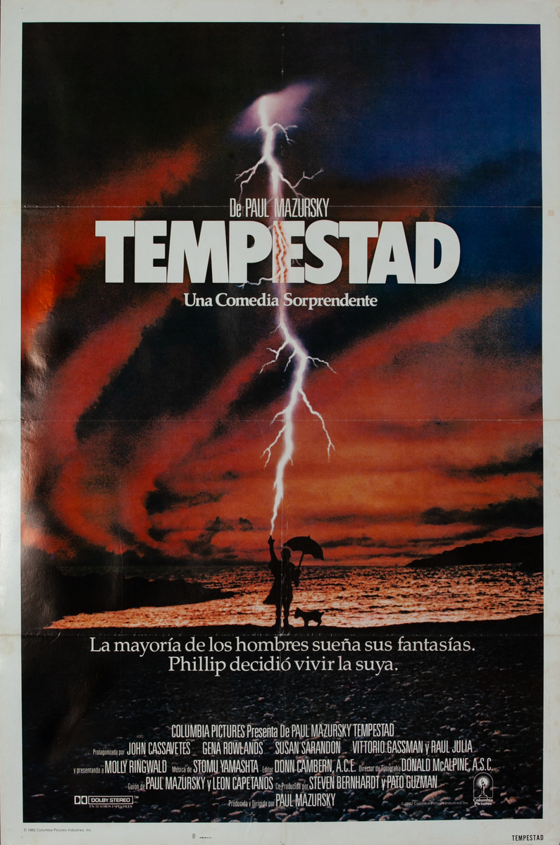 Phil Mazursky's Tempest,  Spanish 1 Sheet Movie Poster