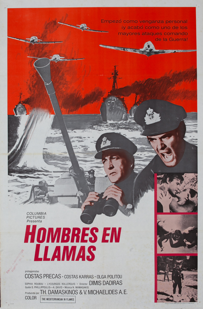 The Mediterranean in Flames Spanish 1 sheet Movie Poster