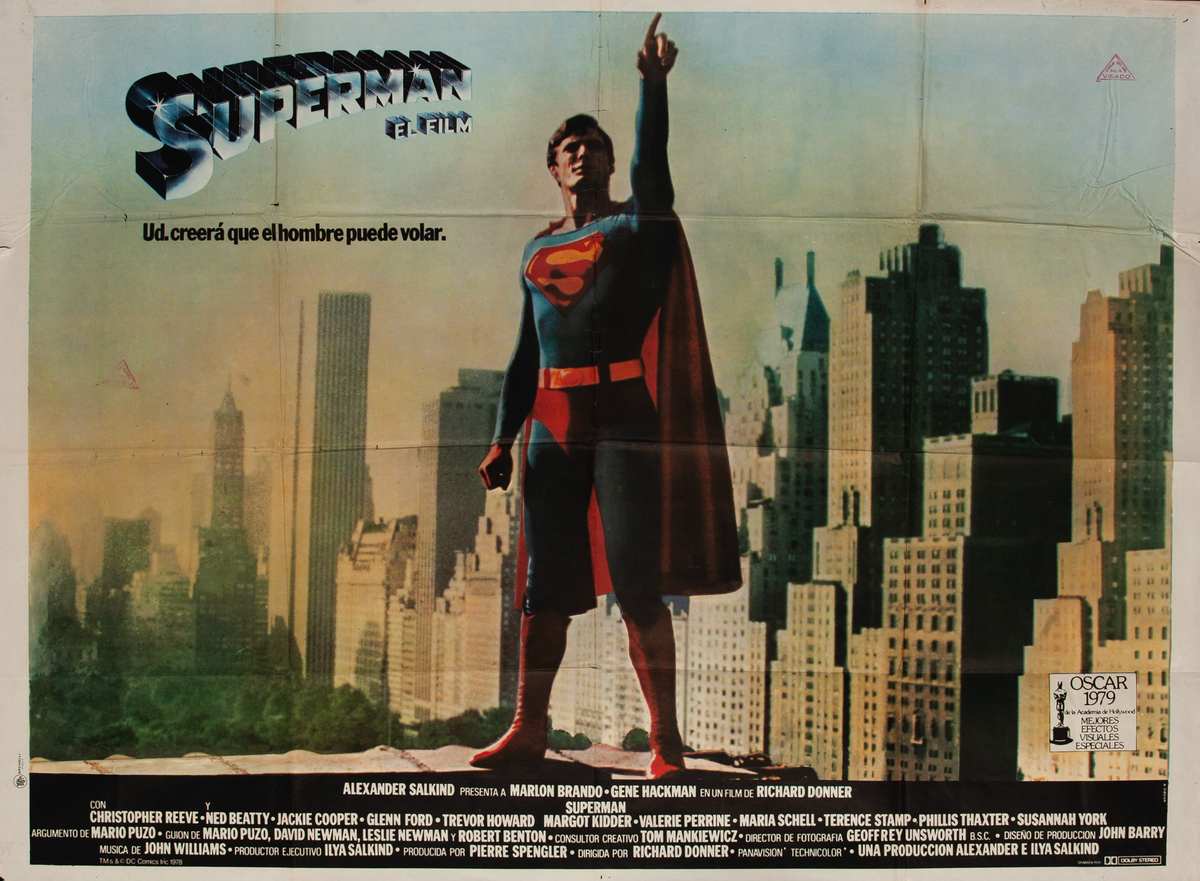 Superman Huge Spanish Academy Award Movie Poster
