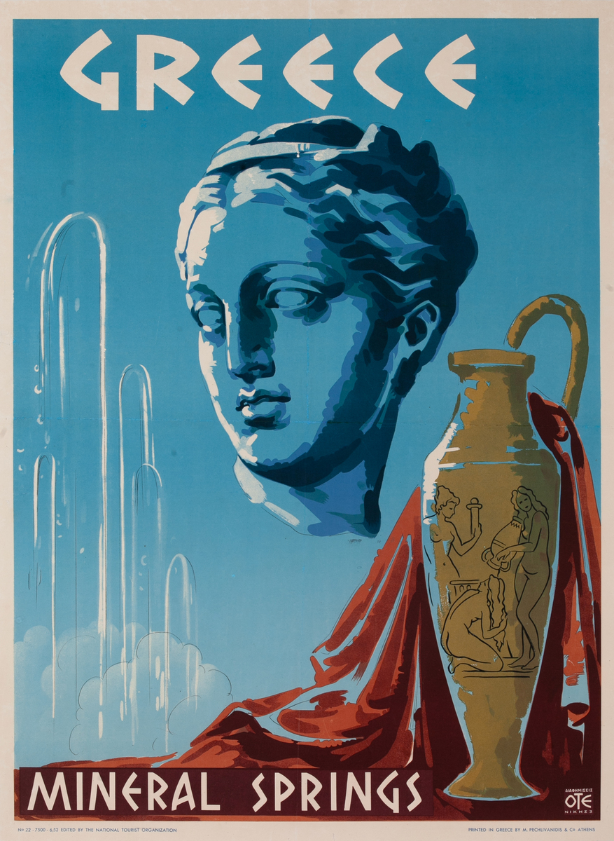 Greece Mineral Springs Travel Poster 