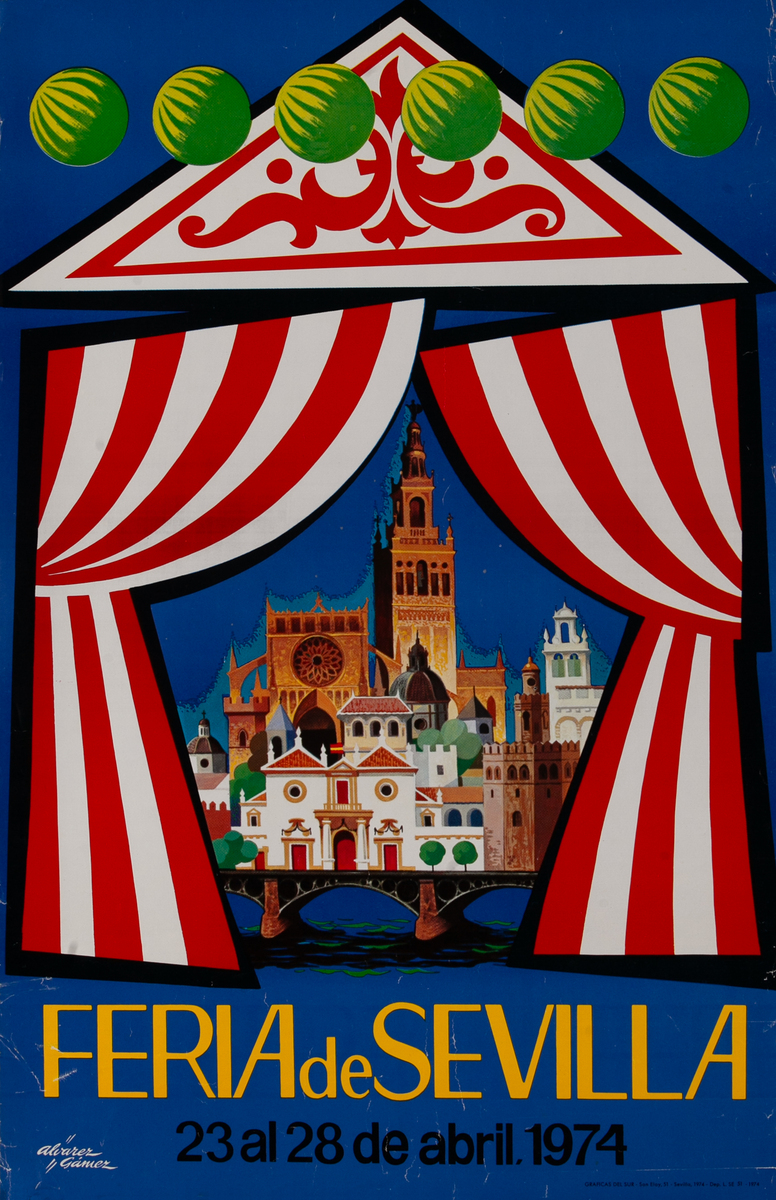 Feria de Sevilla Spanish Travel Poster 