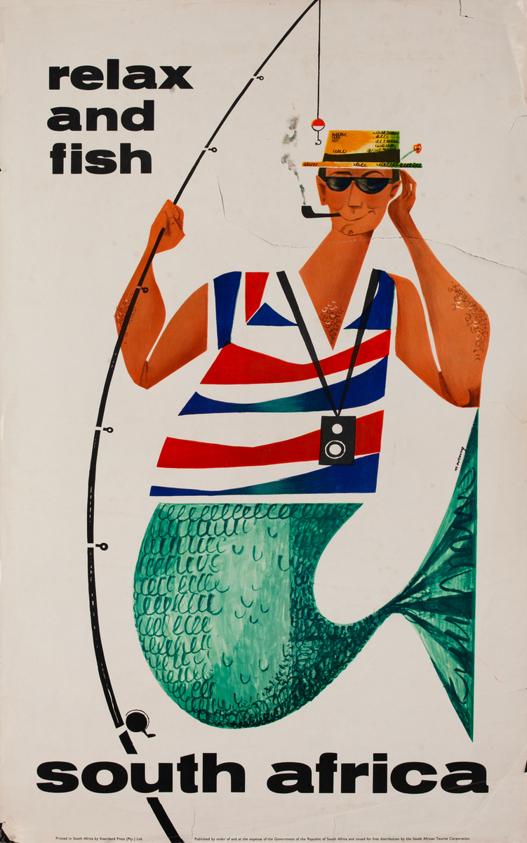 Relax and Fish South Africa Travel Poster