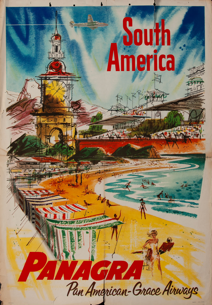 South America Panagra Pan American Travel Poster