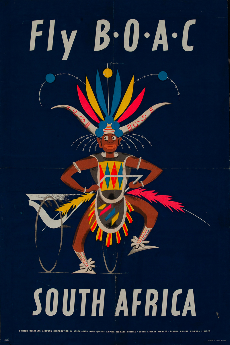 Fly BOAC South Africa Travel Poster