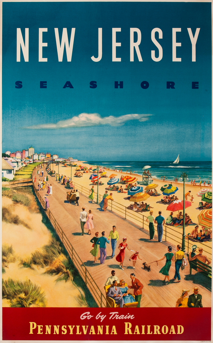 Pennsylvania Railroad New Jersey Seashore Original Travel Poster
