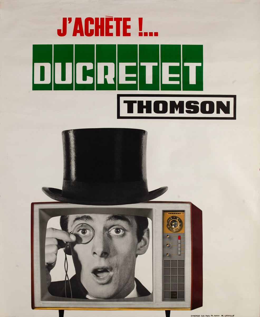 J Achete! Ducretet Thomson Original French Television Advertising Poster 