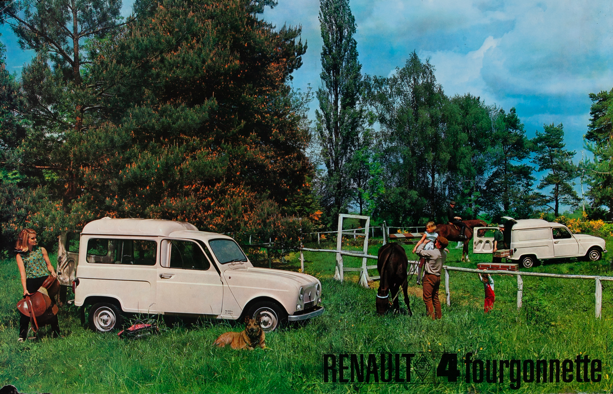Renault 4 fourgonnette Original French Advertising Poster 