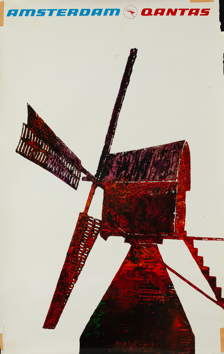 Qantas Amsterdam Original Travel Poster