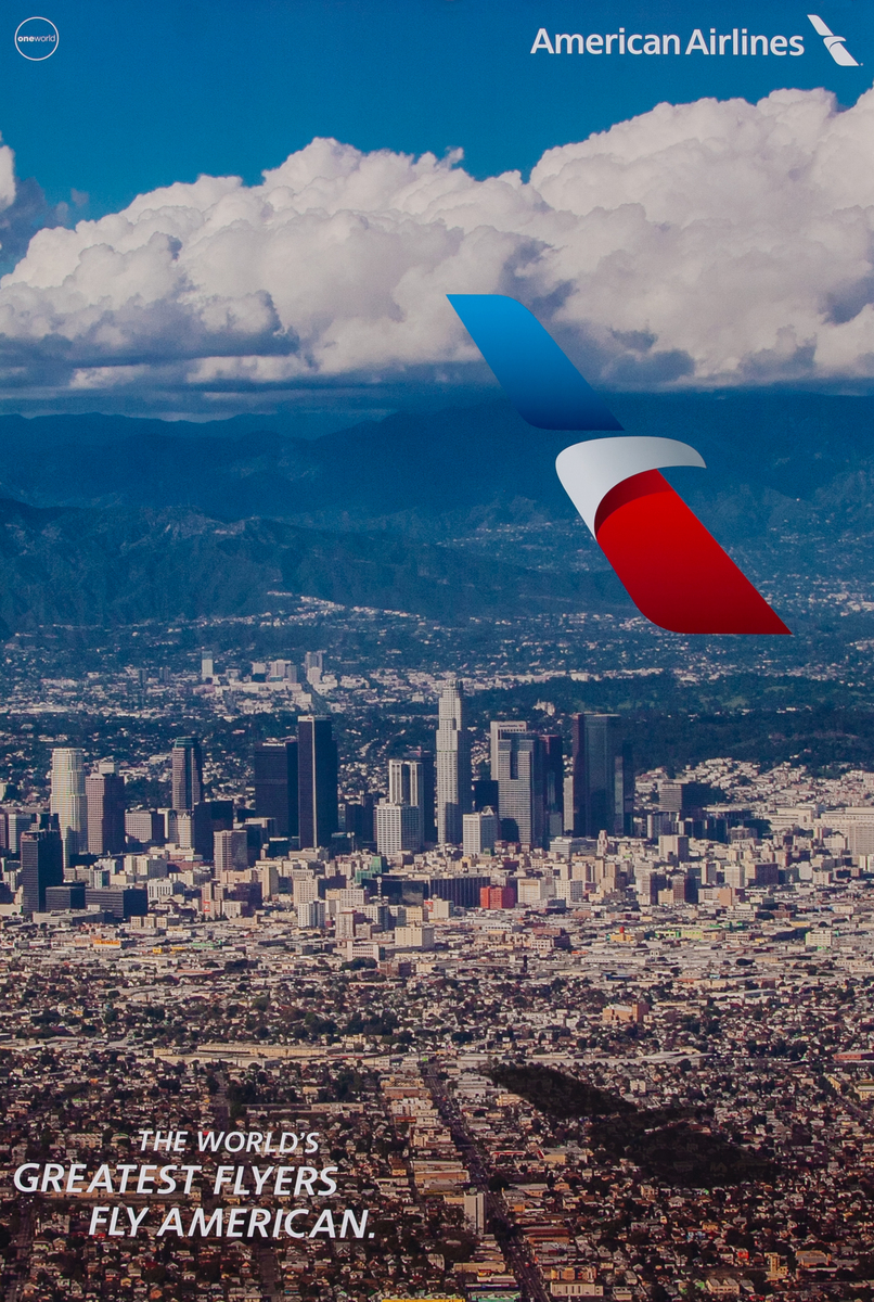 The World's Greatest Flyers Fly American Original Travel Poster Los Angeles