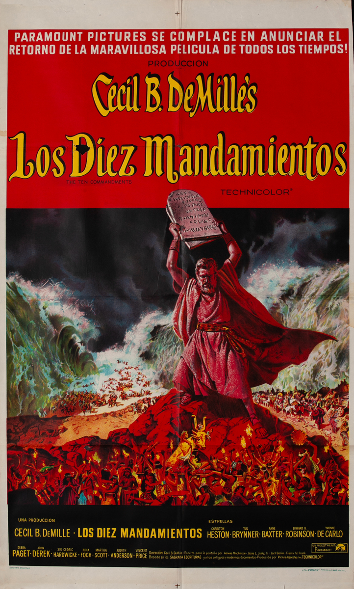 The Ten Commandments, Spanish 1 Sheet Movie Poster