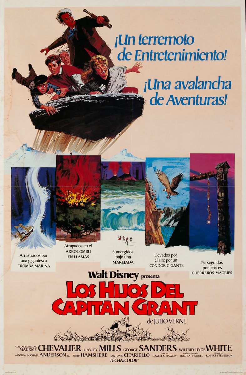 Jules Verne's In Search of the Castaways, Spanish 1 Sheet Movie Poster