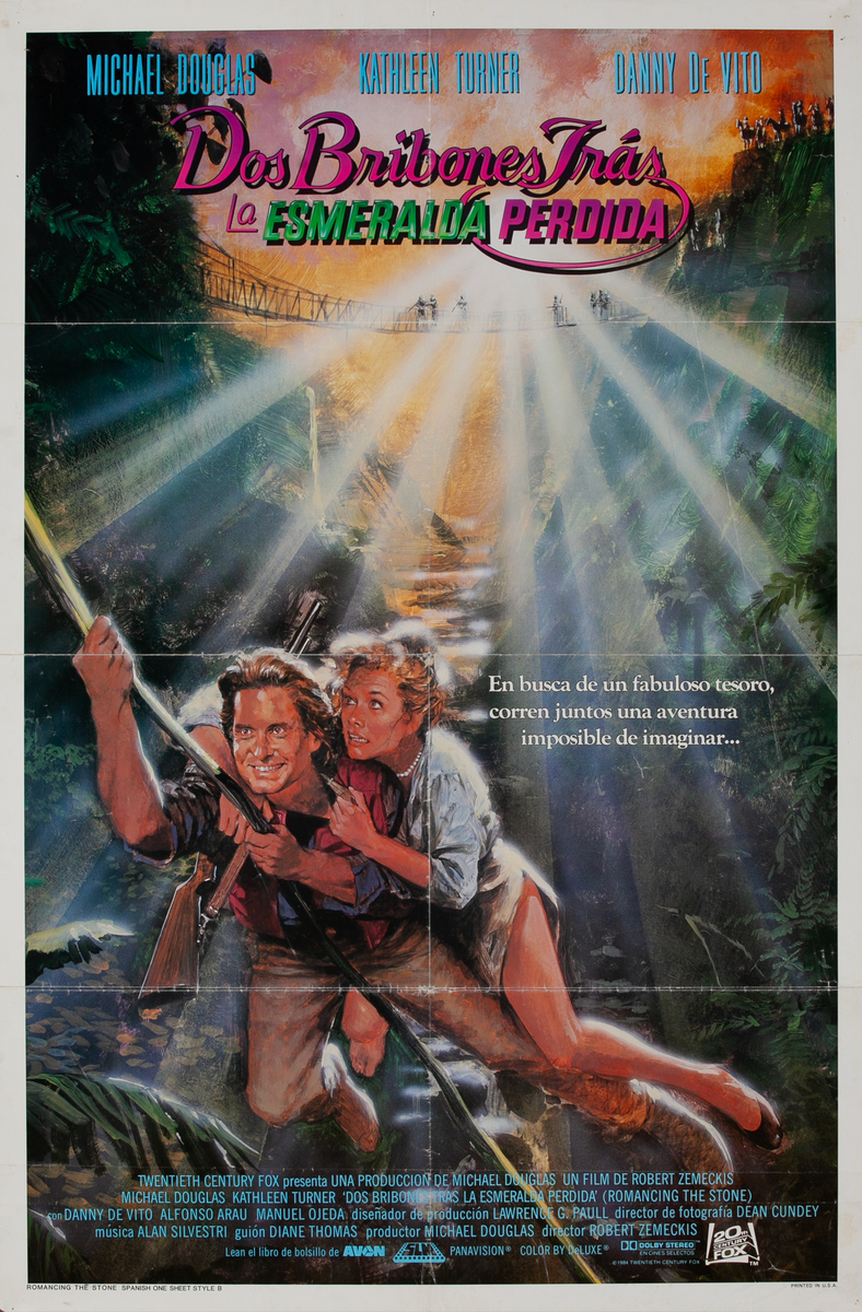 Romancing the Stone, Spanish 1 Sheet Movie Poster 