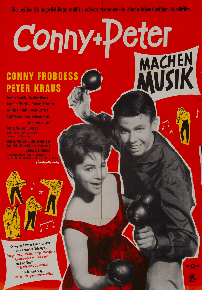 Conny und Peter machen Musik  (Conny and Peter Make Music) German 1 Sheet Movie Poster 