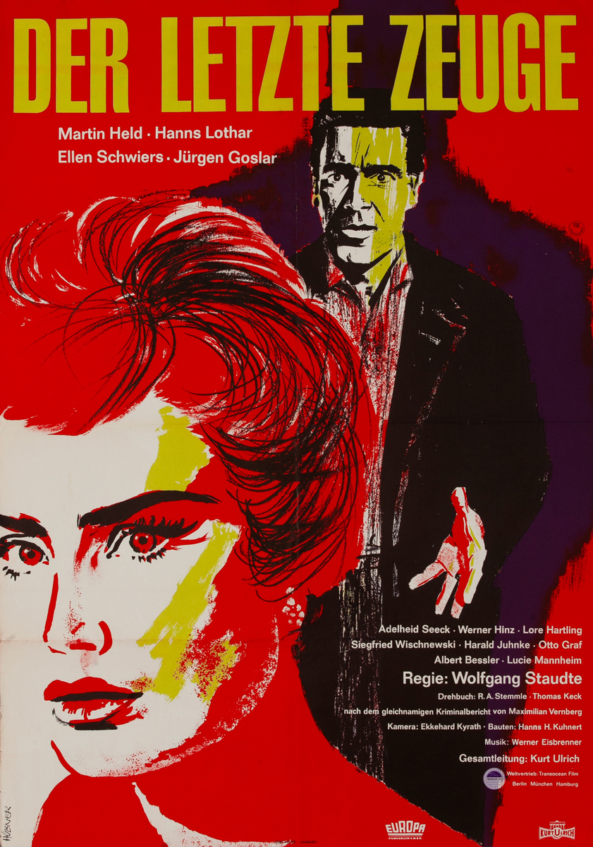 Der Letzte Zeuge (The Last Witness) German 1 Sheet Movie Poster