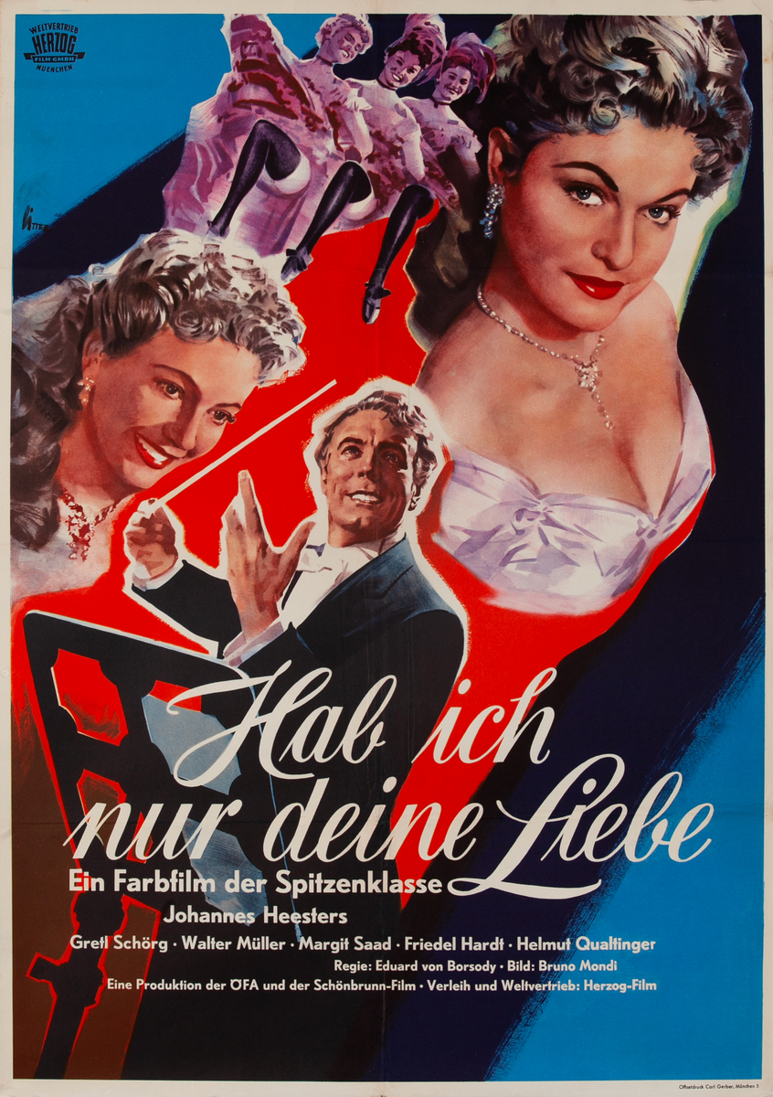 Hab Ich Nur Deine Liebe ( I Only Have Your Love), German 1 Sheet Movie Poster  A