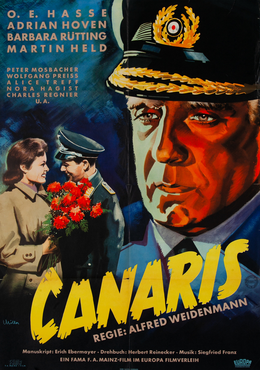 Canaris German 1 Sheet Movie Poster  (blue background)